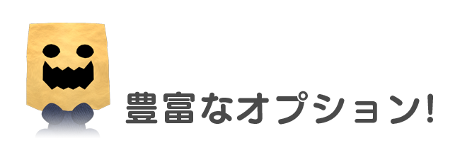 豊富なオプション